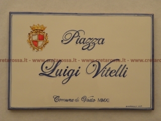 cod.art: nc92 - Mattonella in ceramica cm 20x30 con stemma e scritta personalizzata. 